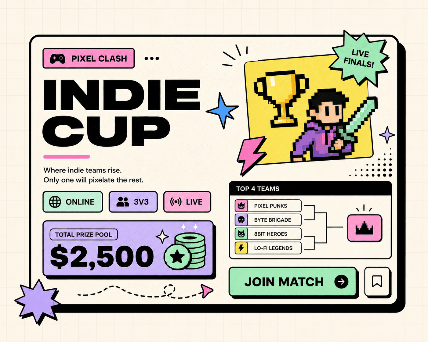 Esports card – Indie cup