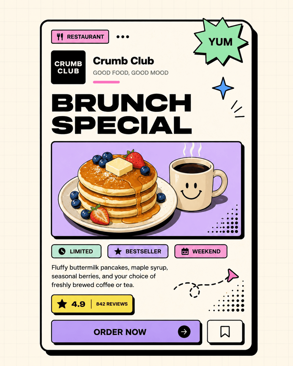 Restaurant card – Brunch special