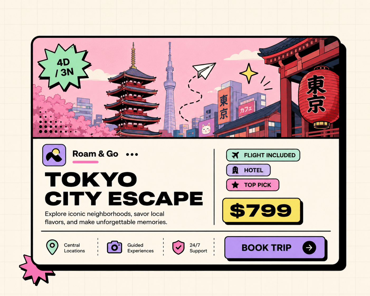 Travel card – Tokyo city escape